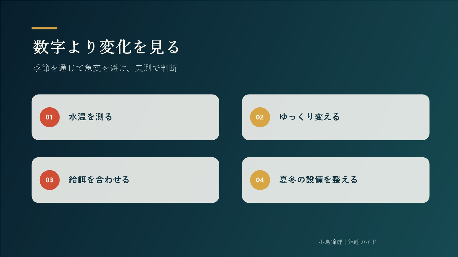 数字より水温変化を見る4つの行動